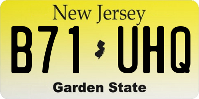 NJ license plate B71UHQ