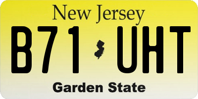 NJ license plate B71UHT