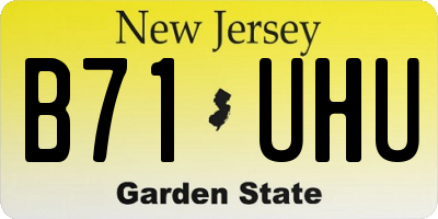 NJ license plate B71UHU