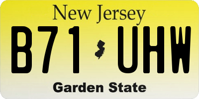 NJ license plate B71UHW