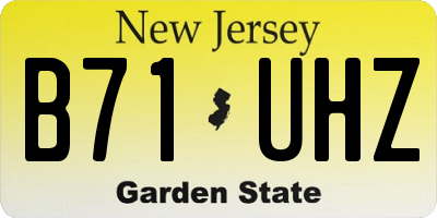 NJ license plate B71UHZ