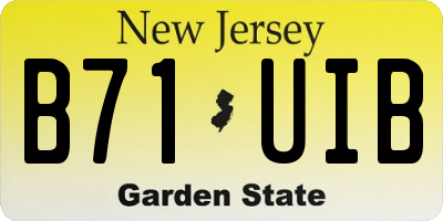 NJ license plate B71UIB