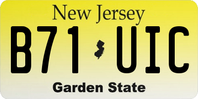 NJ license plate B71UIC
