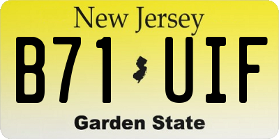 NJ license plate B71UIF