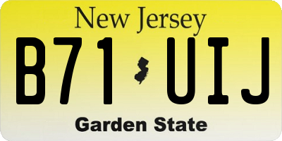 NJ license plate B71UIJ