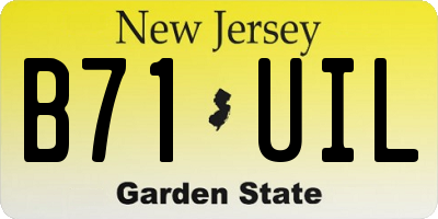 NJ license plate B71UIL