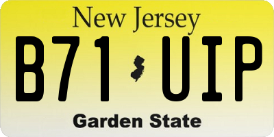 NJ license plate B71UIP