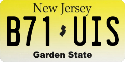 NJ license plate B71UIS