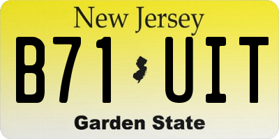 NJ license plate B71UIT
