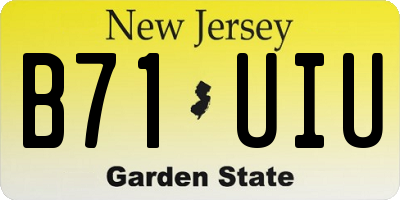 NJ license plate B71UIU