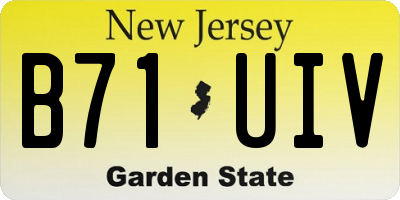 NJ license plate B71UIV