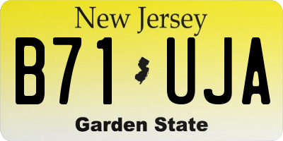 NJ license plate B71UJA