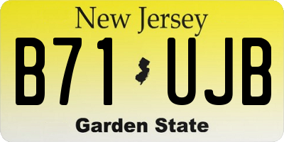 NJ license plate B71UJB