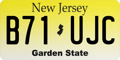 NJ license plate B71UJC