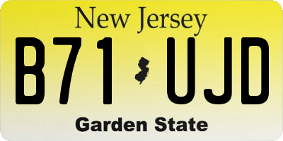 NJ license plate B71UJD