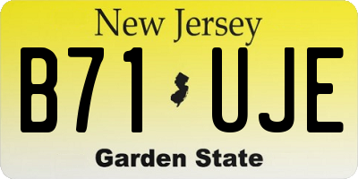 NJ license plate B71UJE