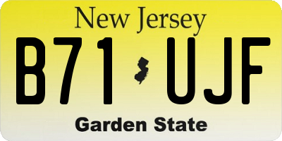 NJ license plate B71UJF