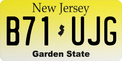 NJ license plate B71UJG