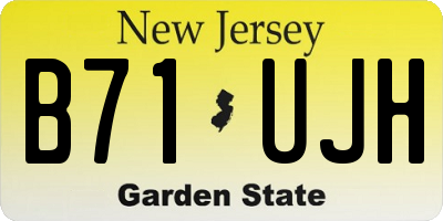 NJ license plate B71UJH