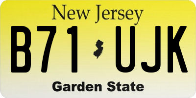 NJ license plate B71UJK
