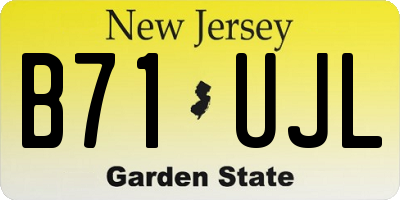 NJ license plate B71UJL