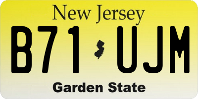 NJ license plate B71UJM