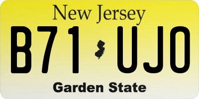NJ license plate B71UJO