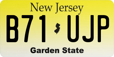 NJ license plate B71UJP