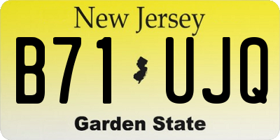 NJ license plate B71UJQ