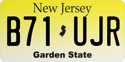 NJ license plate B71UJR