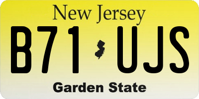 NJ license plate B71UJS