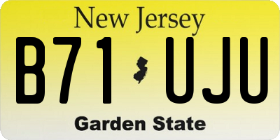 NJ license plate B71UJU