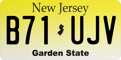NJ license plate B71UJV