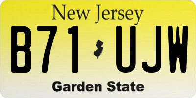 NJ license plate B71UJW