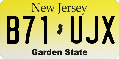 NJ license plate B71UJX