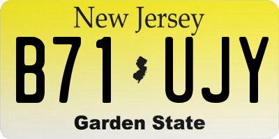NJ license plate B71UJY