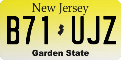 NJ license plate B71UJZ