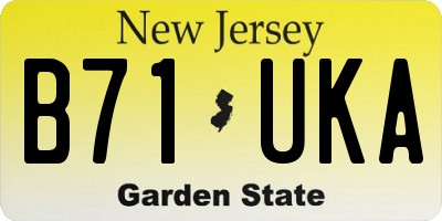 NJ license plate B71UKA