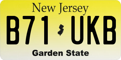 NJ license plate B71UKB