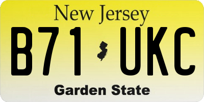 NJ license plate B71UKC