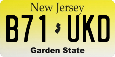 NJ license plate B71UKD