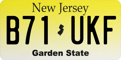 NJ license plate B71UKF