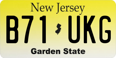 NJ license plate B71UKG