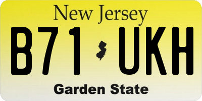 NJ license plate B71UKH