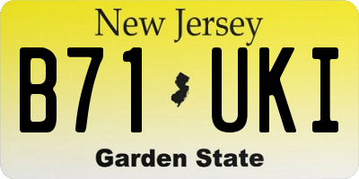 NJ license plate B71UKI