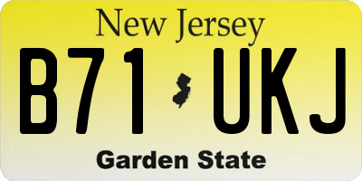 NJ license plate B71UKJ