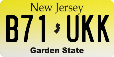 NJ license plate B71UKK