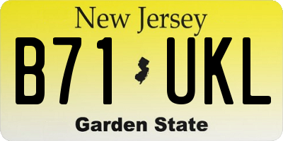 NJ license plate B71UKL