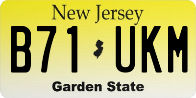 NJ license plate B71UKM