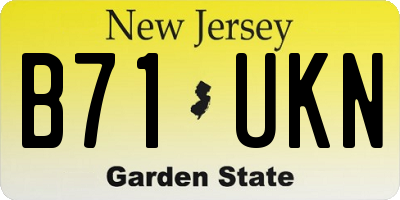 NJ license plate B71UKN